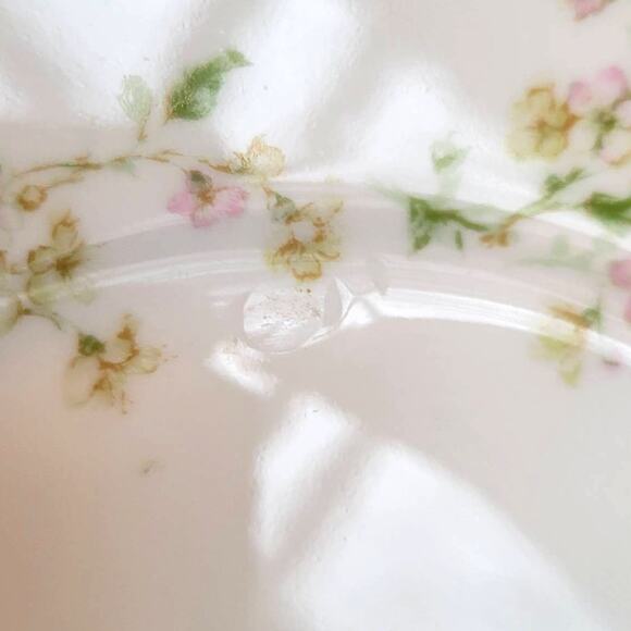 Vintage Haviland Limoges Bread Plate Pink Yellow Floral Schleiger 74 Set of 4 - Picture 9 of 12